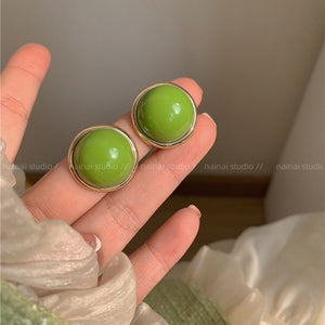Retro Avocado - green Stud Earrings That Look Elegant And Brighten The Complexion - Zambeel