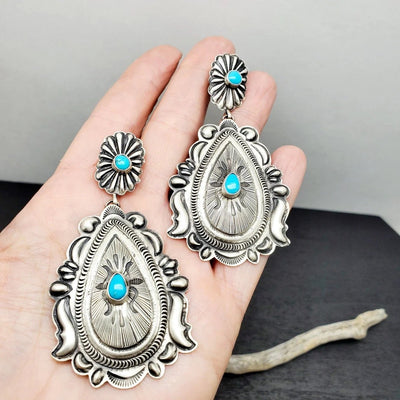 Retro Bohemian Turquoise Earrings For Women - Zambeel