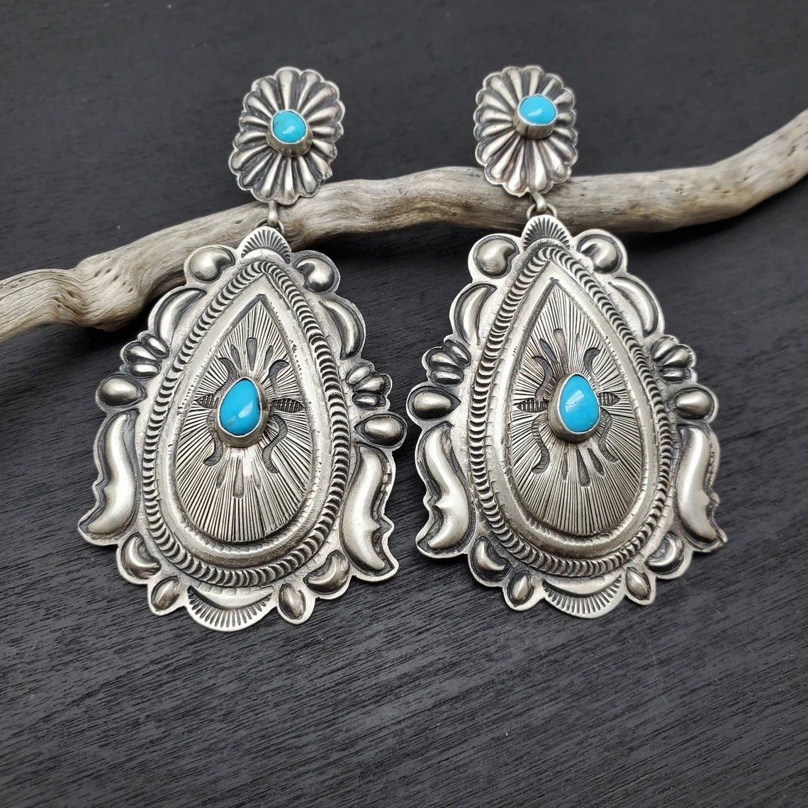 Retro Bohemian Turquoise Earrings For Women - Zambeel