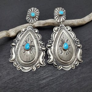 Retro Bohemian Turquoise Earrings For Women - Zambeel
