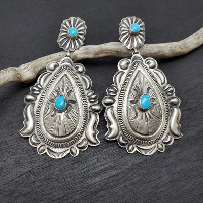 Retro Bohemian Turquoise Earrings For Women - Zambeel