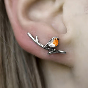 Retro Colorful Little Bird Oil - drip Earrings - Zambeel
