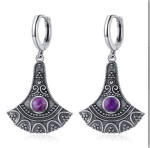 Retro Distressed Scallop Earrings Chinese Minority Style Ear Clip - Zambeel