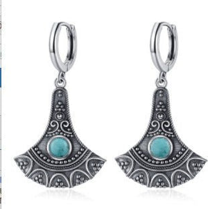 Retro Distressed Scallop Earrings Chinese Minority Style Ear Clip - Zambeel