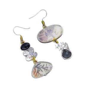 Retro Enamel Asymmetric Earrings Artistic And Literary - Zambeel