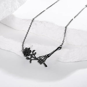 Retro Fashion S925 Hand Rose Pendant Necklace - Zambeel