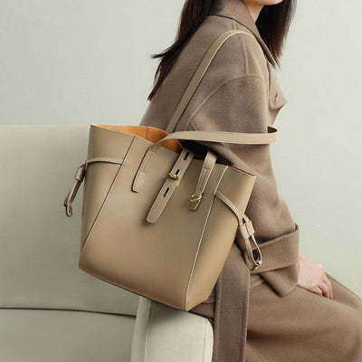 Retro Genuine Leather Portable Women's Shoulder Bag - Zambeel