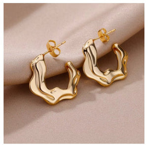 Retro Geometric Stainless Steel Earrings For Women - Zambeel