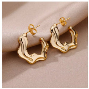 Retro Geometric Stainless Steel Earrings For Women - Zambeel