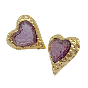 Retro Glass Temperament Texture Ear Studs - Zambeel