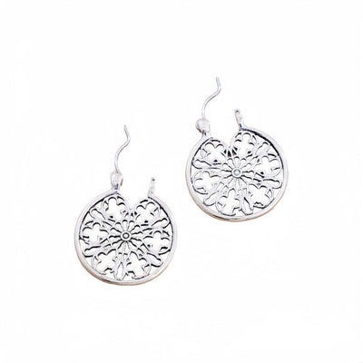 Retro Hollow - out Circular Pattern Earrings, Trendy And Stylish - Zambeel