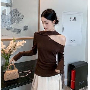 Retro Maillard Slimming Knitted Chic T-Shirt - Zambeel