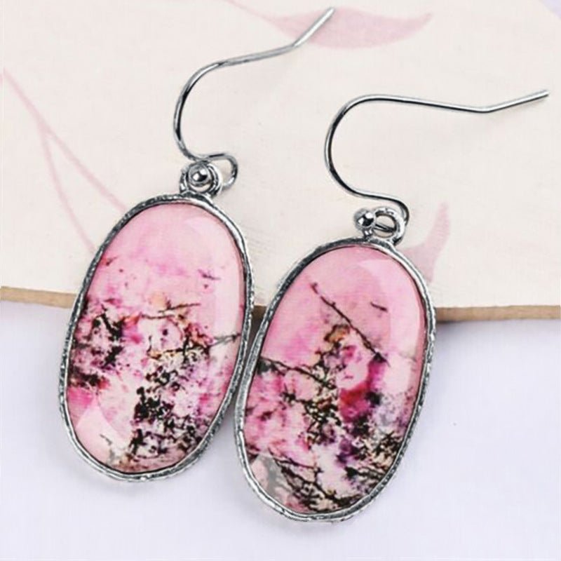 Retro Minimalist And Stylish Stone Earrings - Zambeel