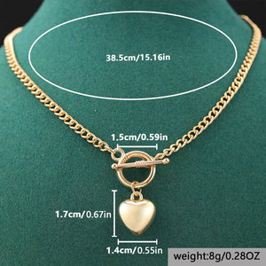 Retro Minimalist Heart Pendant Necklace For Women - Zambeel