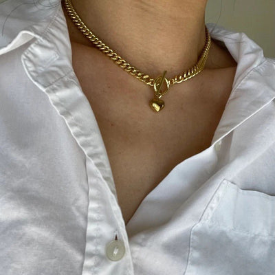 Retro Minimalist Heart Pendant Necklace For Women - Zambeel