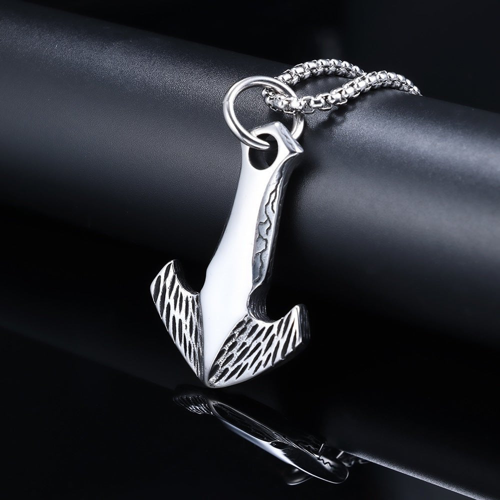Retro - style Minimalist Anchor - shaped Titanium Steel Pendant Retro And Minimalist - Zambeel