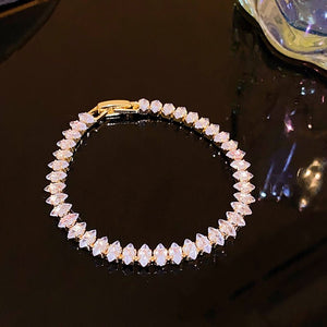 Rhinestone Zircon Water Drop Bracelet Fashion Simple And Light Luxury - Zambeel