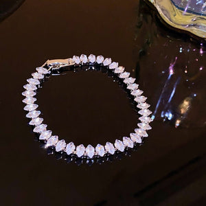 Rhinestone Zircon Water Drop Bracelet Fashion Simple And Light Luxury - Zambeel