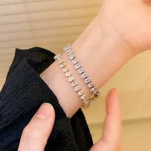 Rhinestone Zircon Water Drop Bracelet Fashion Simple And Light Luxury - Zambeel