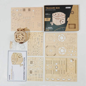 Robotime Rokr 123Pcs Treasure Box Creative 3D Wooden Puzzle Game Assembly Toys Chris Gift For Children Adults Teens Dropshipping - Zambeel