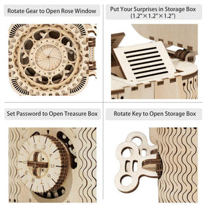 Robotime Rokr 123Pcs Treasure Box Creative 3D Wooden Puzzle Game Assembly Toys Chris Gift For Children Adults Teens Dropshipping - Zambeel