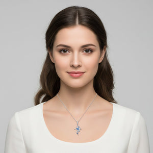 Romantic Babys Breath Pendant With A Thoughtful Cross Design Necklace - Zambeel