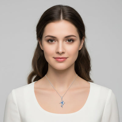 Romantic Babys Breath Pendant With A Thoughtful Cross Design Necklace - Zambeel