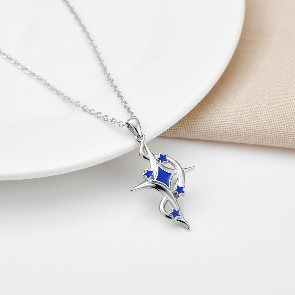 Romantic Babys Breath Pendant With A Thoughtful Cross Design Necklace - Zambeel