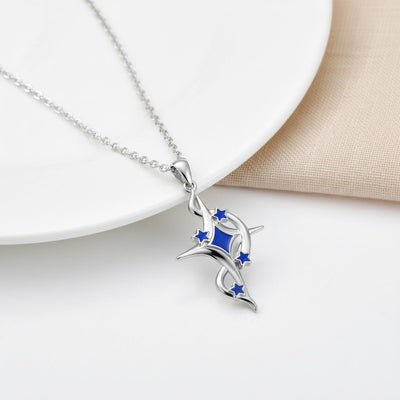Romantic Babys Breath Pendant With A Thoughtful Cross Design Necklace - Zambeel