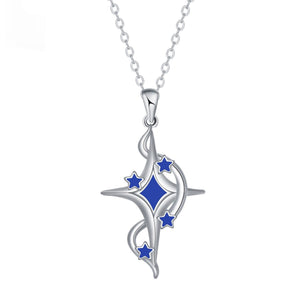 Romantic Babys Breath Pendant With A Thoughtful Cross Design Necklace - Zambeel