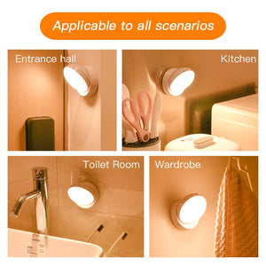 Rotating Human Body Sensor Light Corridor Garage Light Wardrobe Light Motion Sensor Night Light - Zambeel