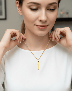 Royal Engraved Arabic Bar Pendant - Zambeel