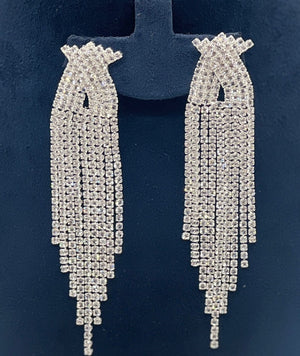 Royal Knot Crystal Tassel Earrings - Zambeel