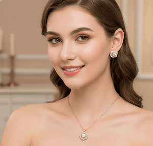 Royal Pearl Crown Jewelry Set - Zambeel