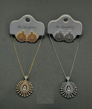 Royal Teardrop Necklace Set - Zambeel