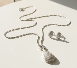 Royal Teardrop Pendant Necklace Set - Zambeel