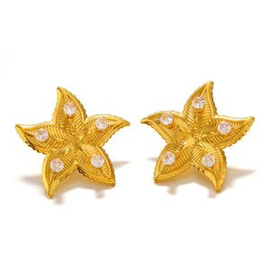 Rusty Steel Exaggerated Design Starfish Earrings Women's Seaside - Zambeel