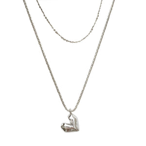 S925 Silver All - match Three - dimensional Heart Pendant Necklace For Women - Zambeel