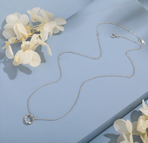 S925 Silver Double Ring Necklace Female Mobius Clavicle Chain - Zambeel