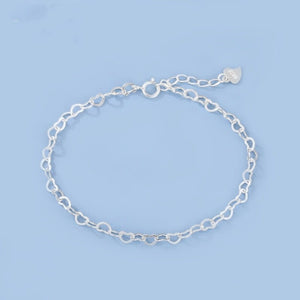 S925 Silver Heart Bracelet Simple Temperament Heart - shaped - Zambeel