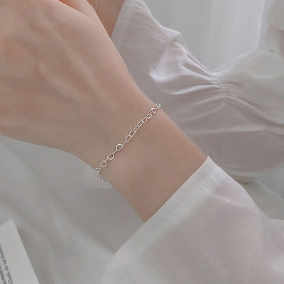 S925 Silver Heart Bracelet Simple Temperament Heart - shaped - Zambeel
