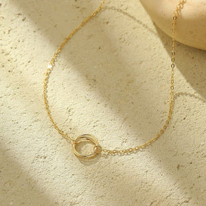 S925 Silver Minimalist Openwork Circle Under Banyan Tree Women's All - match Fashion Ring Necklace - Zambeel