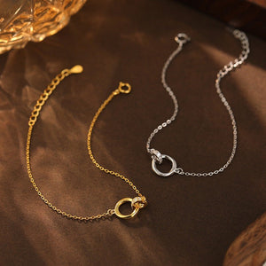 S925 Silver Mobius Double Ring Bracelet - Zambeel