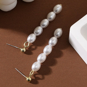 S925 Silver Needle Rice - Grain Pearl Earrings For Women French Style - Zambeel
