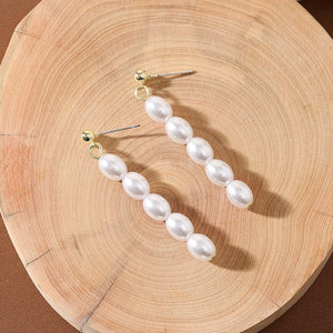 S925 Silver Needle Rice - Grain Pearl Earrings For Women French Style - Zambeel
