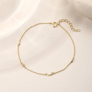 S925 Sterling Silver Bracelet With Marquise - cut Opal Inlays - Zambeel