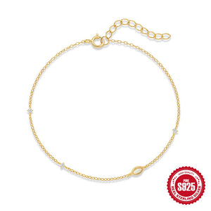 S925 Sterling Silver Bracelet With Marquise - cut Opal Inlays - Zambeel