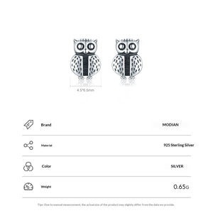S925 Sterling Silver Creative Design Cute Owl Stud Earrings For Women - Zambeel