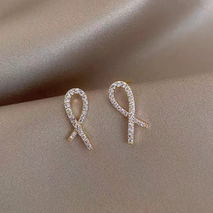 S925 Sterling Silver Cross Stud Earrings For Women New Korean Style Simple - Zambeel