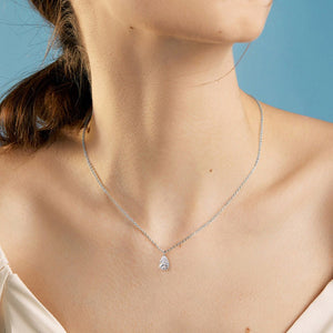 S925 Sterling Silver Drop - shaped Zircon Necklace - Zambeel